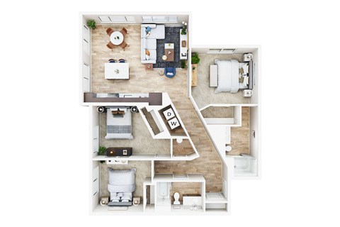 bedroom floor plan an in 1 bed 1 bath